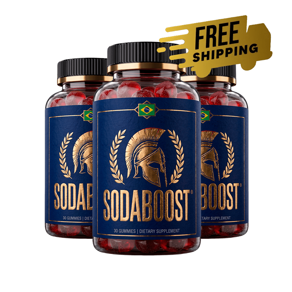 SodaBoost dietary supplement gummy bottles
